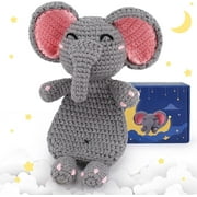 Tikeitoo Clearance Crochet Kits Elephant Crochet Kit with Step-by-Step Video Tutorials, Beginner Crochet Kit for Adults, Crochet Animal Kit for Kids, Goodnight Elephant Crocheting Set